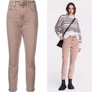 Rag & Bone Nina High Rise Cigarette Jeans 28 Rose Glitz‎